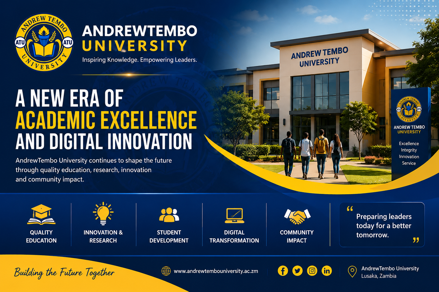 AndrewTembo University Ushers in a New Era of Academic Excellence and Digital Innovation